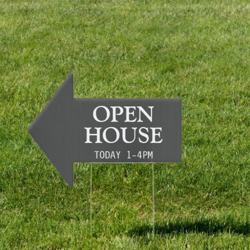 Simple Open House Directional Arrow Real Estate Sign