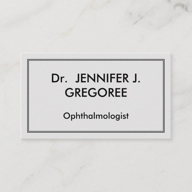 Simple Ophthalmologist Business Card (Front)