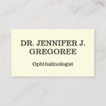 [ Thumbnail: Simple Ophthalmologist Business Card ]
