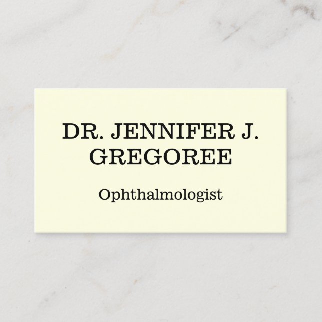 Simple Ophthalmologist Business Card (Front)