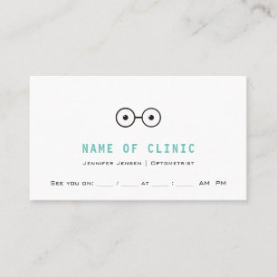 Simple Optometry Plain Eyeglasses Logo Appointment Card