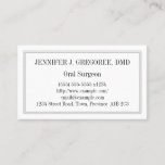 [ Thumbnail: Simple Oral Surgeon Business Card ]
