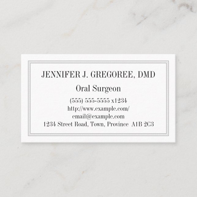 Simple Oral Surgeon Business Card (Front)