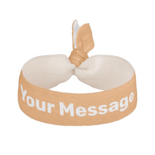 Simple Orange and White Your Message Text Template Elastic Hair Tie