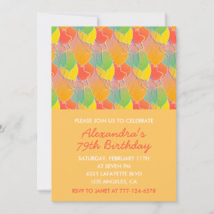 Simple Orange Balloons 79th birthday Invitation