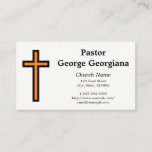 [ Thumbnail: Simple Orange & Black Christian Cross Card ]