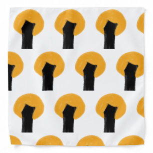 Simple orange black tree watercolor pattern custom bandana