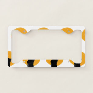 Simple orange black tree watercolor pattern custom license plate frame