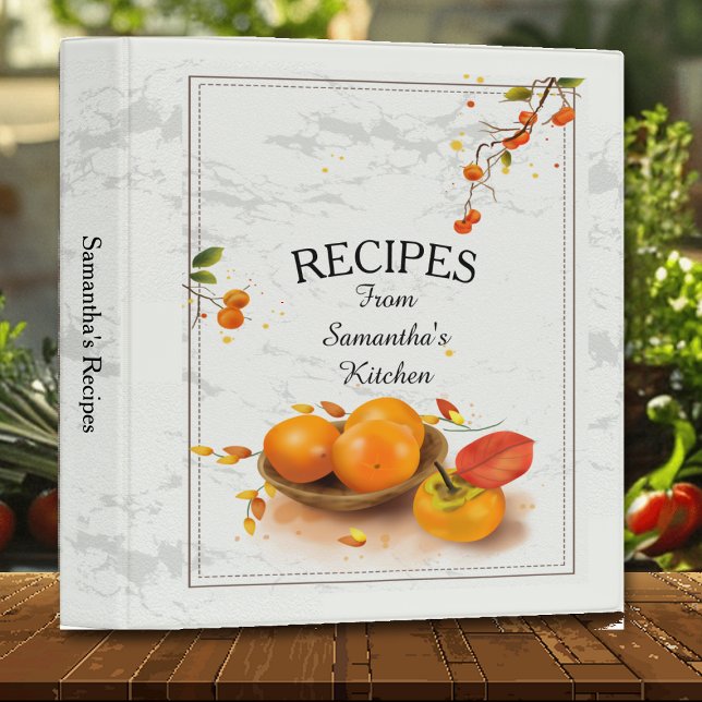 Simple Orange Branch Recipe Cookbook 3 Ring Binder (Creator Uploaded)