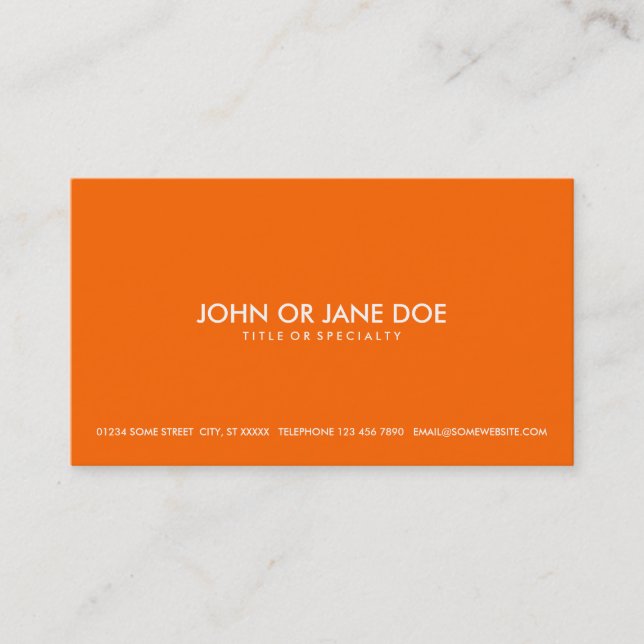 simple orange business card (Front)