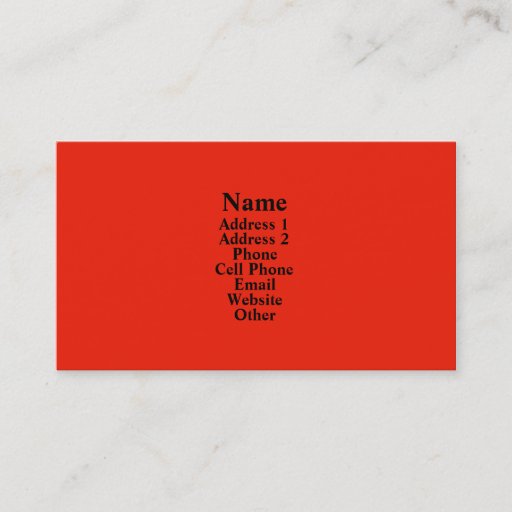 Customizable Simple Orange Business Card Template