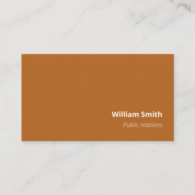 Simple Orange Classic Clean Business Card (Front)