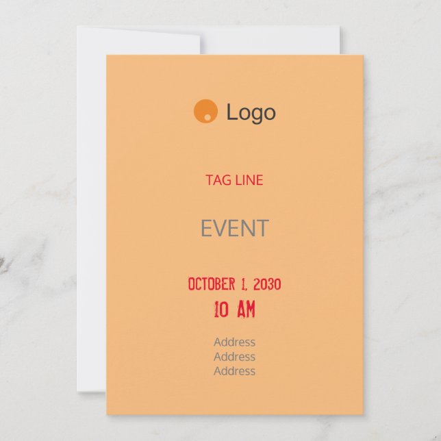 Simple Orange Corporate Invitation (Front)