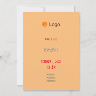 Simple Orange Corporate Invitation