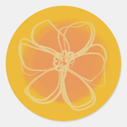 Simple Orange Floral Sticker _ version three