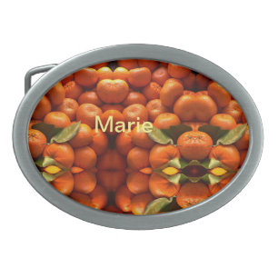 Simple orange fruit add name minimal custom th th belt buckle