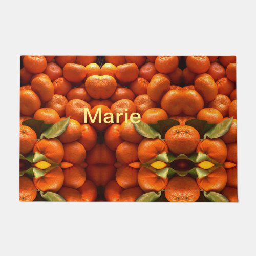 Simple orange fruit add name minimal custom  th th doormat