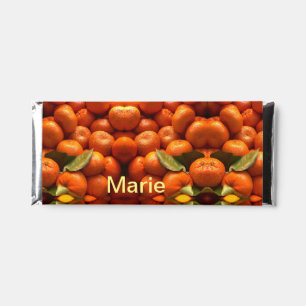 Simple orange fruit add name minimal custom th th hershey bar favors