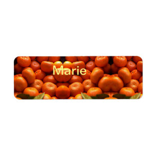 Simple orange fruit add name minimal custom th th label