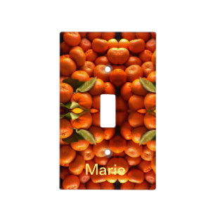 Simple orange fruit add name minimal custom th th light switch cover