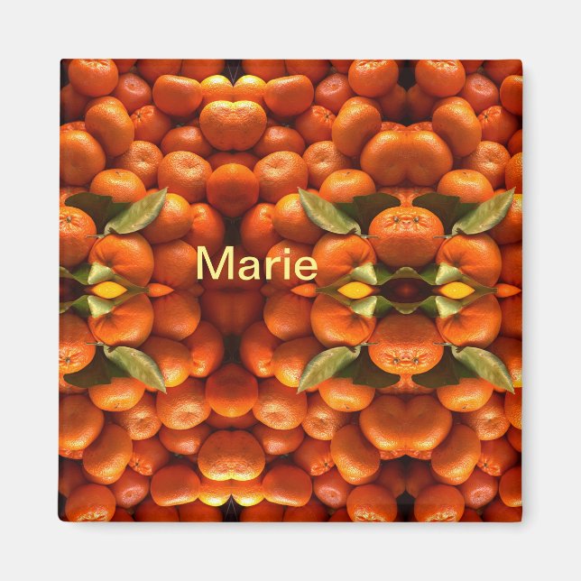 Simple orange fruit add name minimal custom  th th magnet (Front)