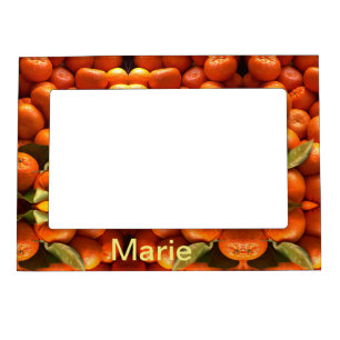 Simple orange fruit add name minimal custom  th th magnetic frame