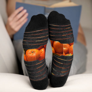 Simple orange fruit add name minimal custom th th socks