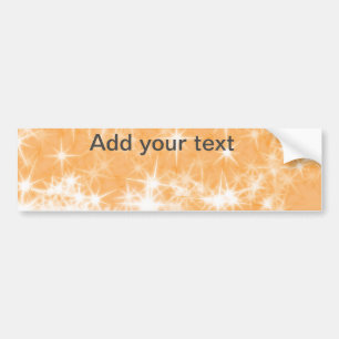 Simple orange glitter sparkle stars add your text bumper sticker