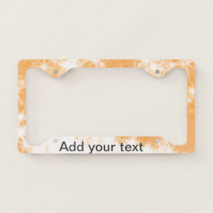 Simple orange glitter sparkle stars add your text license plate frame