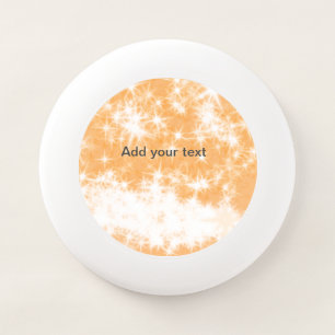 Simple orange glitter sparkle stars add your text Wham-O frisbee