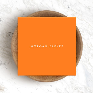 Simple Orange Modern Professional Square Square Business Card
