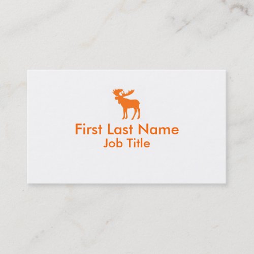 Simple orange moose business cards