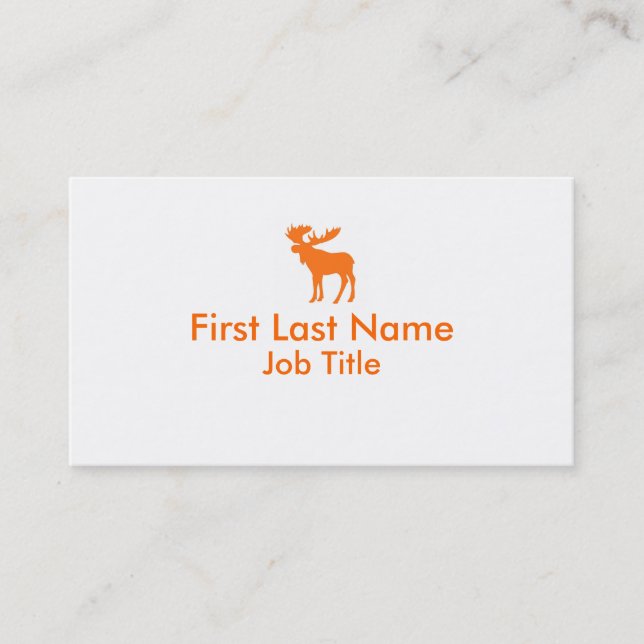 Simple orange moose business cards (Front)