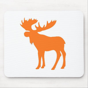Simple orange moose symbol mouse pad