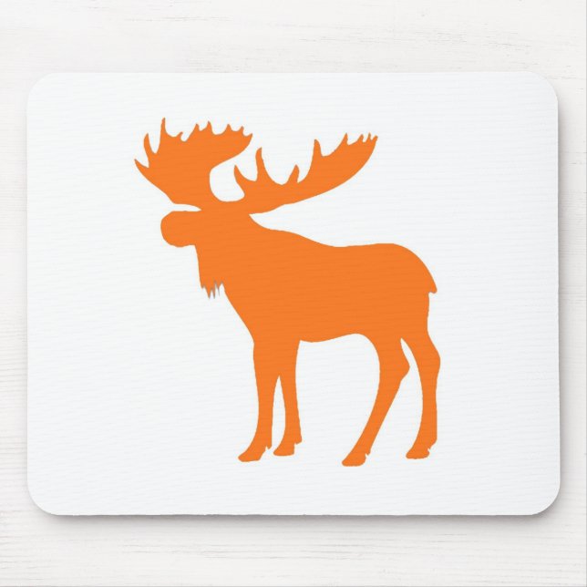 Simple orange moose symbol mouse pad (Front)