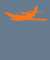 Simple orange navy airplane guys tee