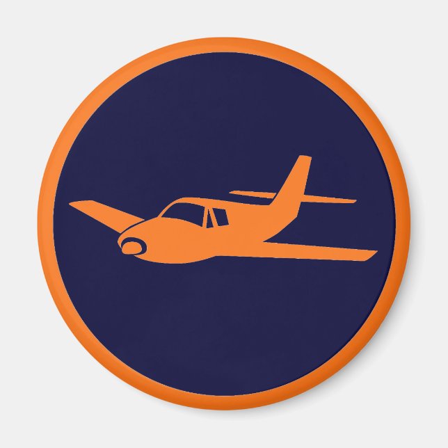Simple orange navy blue airplane magnets (Front)
