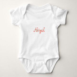 Simple Orange Personalized Name Baby Bodysuit