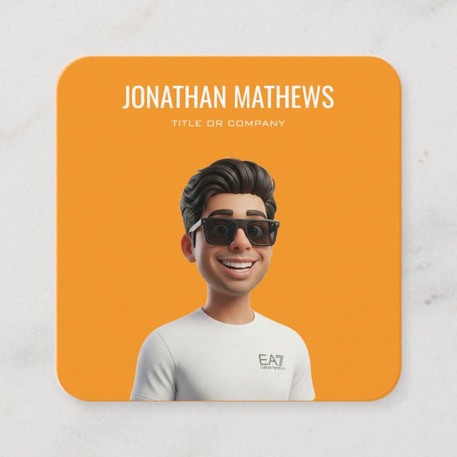 Simple Orange Professional Business card (Front)