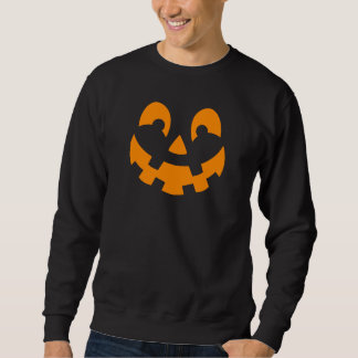 Simple Orange Pumpkin Face Silhouette Halloween Sweatshirt