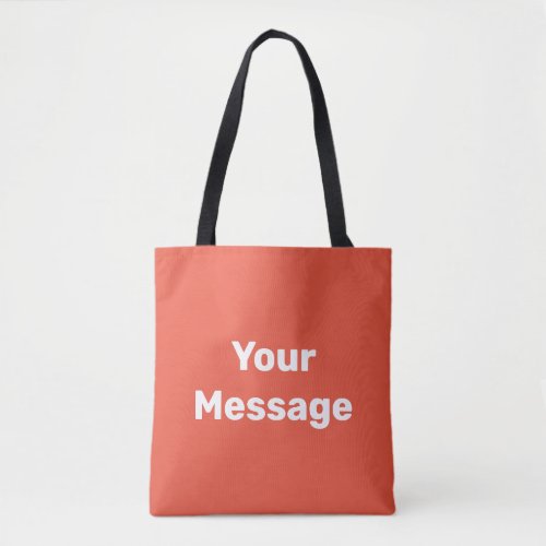 Simple Orange Red White Your Message Text Template Tote Bag