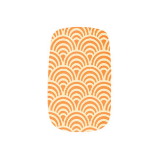 Simple Orange Scallop Pattern Minx Nail Art