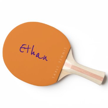 Simple orange table_tennis signature Ping-Pong paddle