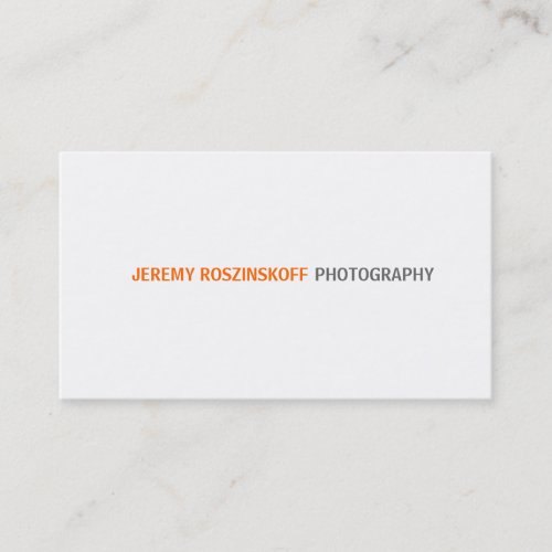 Simple Orange Text Business Card