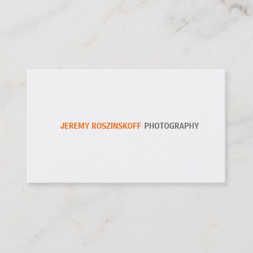 Customizable Simple Orange Text Business Card