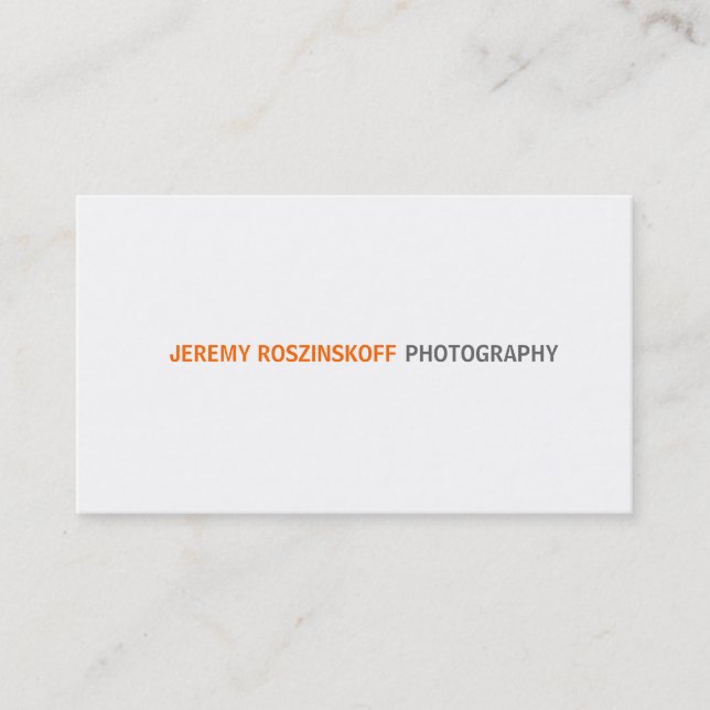 Simple Orange Text Business Card (Front)