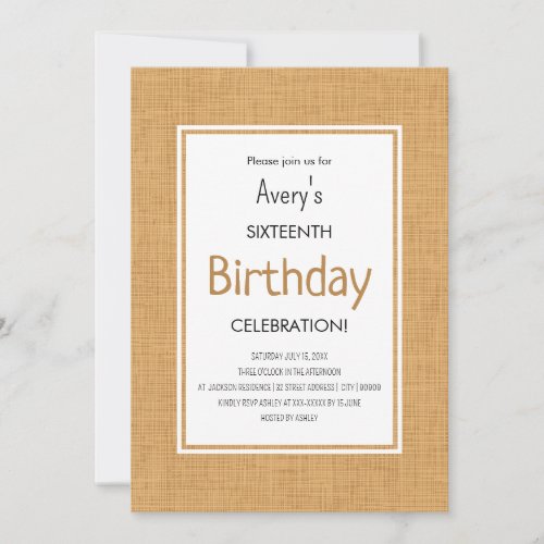 Simple Orange Textured Birthday