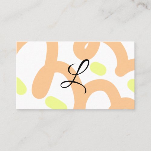 Simple orange yellow watercolor add your monogram  business card