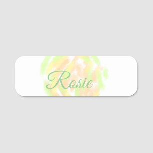 Simple orange yellow watercolor add your name lett tag