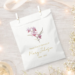 Simple Orchid Seed packet Funeral Favor Bag